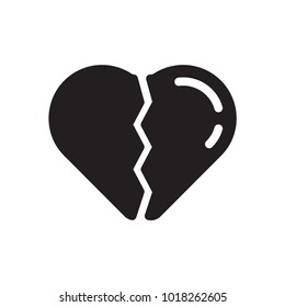 broken heart glyph icon