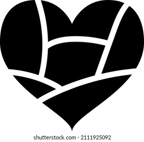 Vector de iconos de glifos de corazón roto