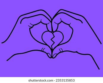 Broken Heart. Heart in hand. life love