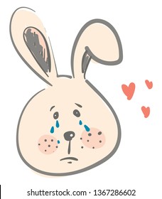 A broken heart hare vector  