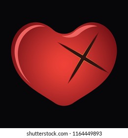 broken heart / heartbreak flat icon for broken heart concept, vector illustration 
