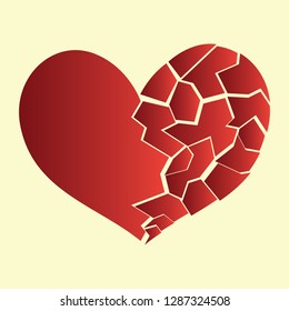 broken heart / heartbreak flat icon for broken heart concept, vector illustration