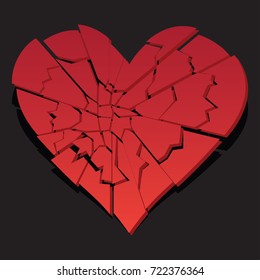 broken heart / heartbreak flat icon for broken heart concept, vector illustration 
