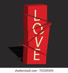 broken heart / heartbreak flat icon for broken heart concept, vector illustration 