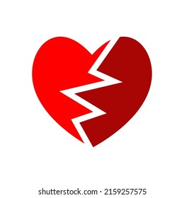 Broken Heart  Heartbreak Icon Vector Template