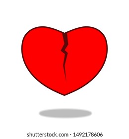 broken heart or heartbreak vector illustration