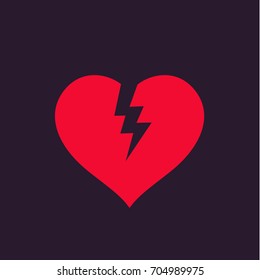 broken heart, heartbreak vector illustration