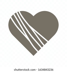 broken heart icon. heart bandaged icon. heart icon with white background. Vector illustration of love