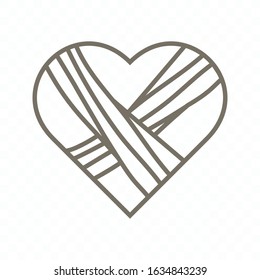 broken heart icon. heart bandaged icon. heart icon with white background. Vector illustration of love