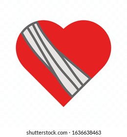 broken heart icon. heart bandaged icon. heart icon with white background. Vector illustration of love