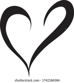 broken heart icon. black heart icon