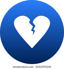 broken heart icon in circle background