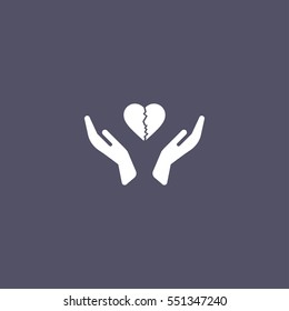 broken heart icon design