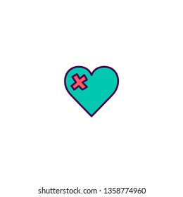 Broken heart Icon Design. Lifestyle icon vector illustration