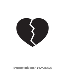 Broken heart icon design template