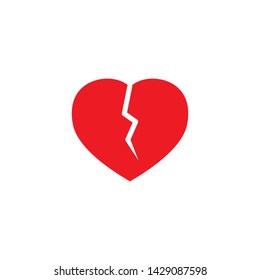 Broken heart icon design template