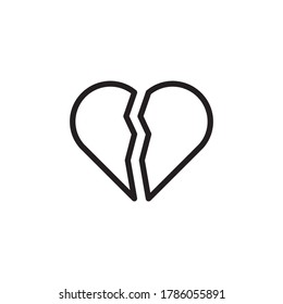 Plantilla de vector de diseño de iconos de corazón roto