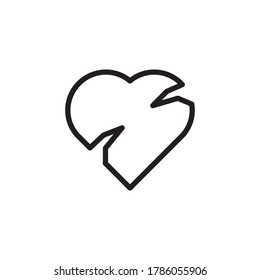 Broken Heart Icon Design Vector Template