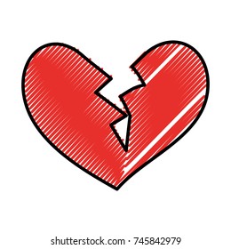 broken heart icon divorce end of love symbol