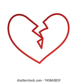 broken heart icon divorce end of love symbol