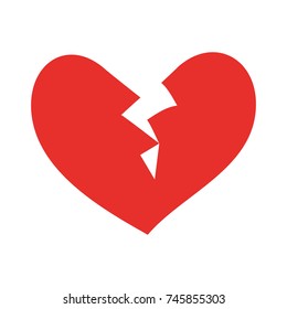 broken heart icon divorce end of love symbol