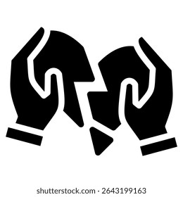 Broken Heart Icon Element For Design