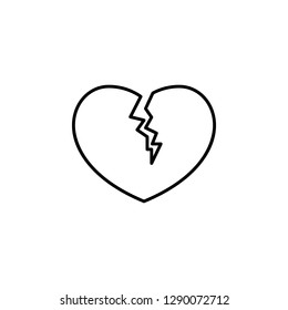 broken heart  icon. Element of Valentine's Day icon for mobile concept and web apps. Detailed broken heart  icon can be used for web and mobile