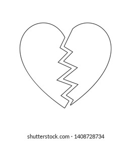 broken heart icon. Element of valentine's day, wedding for mobile concept and web apps icon. Outline, thin line icon for website design and development, app development