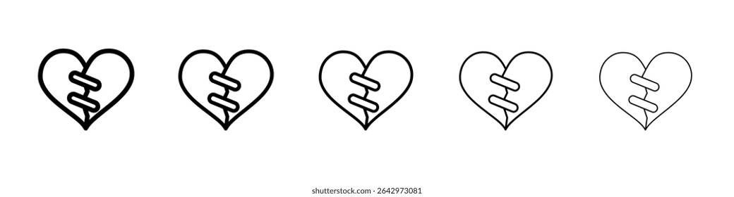 broken heart icon Flat design on isolated background