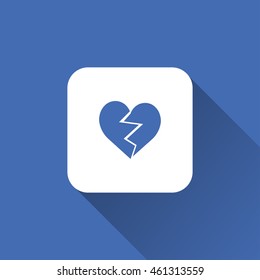 broken heart icon. flat design