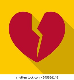 Broken heart icon. Flat illustration of broken heart vector icon for web