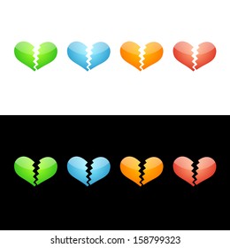 Broken Heart Icon. Glossy Icon Collection