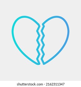 Broken heart icon in gradient style, use for website mobile app presentation