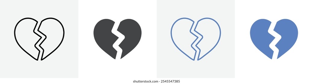 broken heart icon Group symbol or sign vector