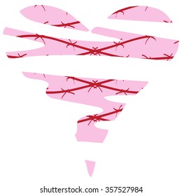 Broken Heart Icon, hand drawn icons and illustrations for valentines and wedding - hand drawn stock vector