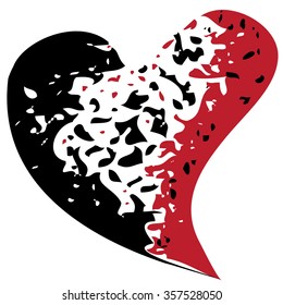 Broken Heart Icon, hand drawn icons and illustrations for valentines and wedding - hand drawn stock vector