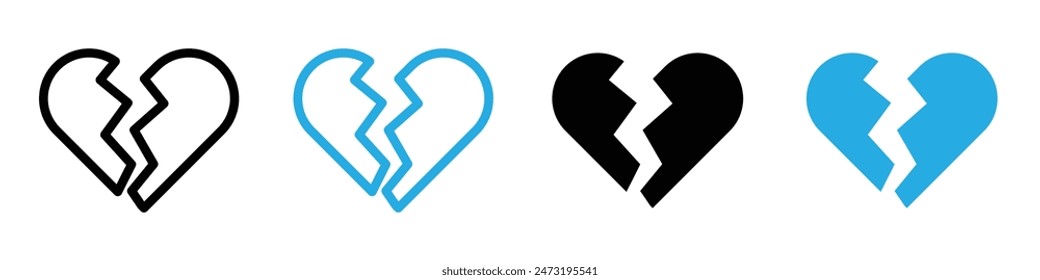 Broken Heart Icon Ideal for Love and Heartbreak Themes