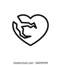 broken heart icon illustration isolated vector sign symbol