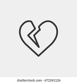 Broken heart icon illustration isolated vector sign symbol