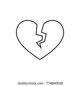broken heart icon illustration isolated vector sign symbol