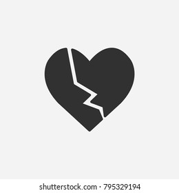 Broken heart icon illustration isolated vector sign symbol