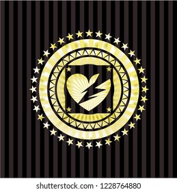 broken heart icon inside shiny badge