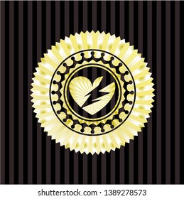 broken heart icon inside shiny badge