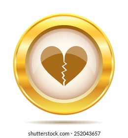 Broken heart icon. Internet button on white background. EPS10 vector. 