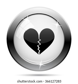 Broken heart icon. Internet button on white background. EPS10 vector.
