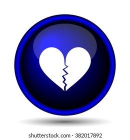 Broken heart icon. Internet button on white background. EPS10 vector
