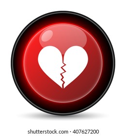 Broken heart icon. Internet button on white background. EPS10 vector
