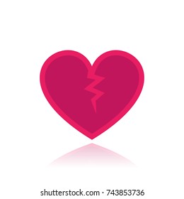 broken heart icon isolated on white