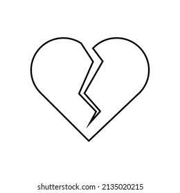 Broken heart icon in line style