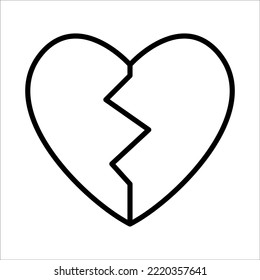 Broken Heart Icon Logo Design Vector Template Illustration Sign And Symbol